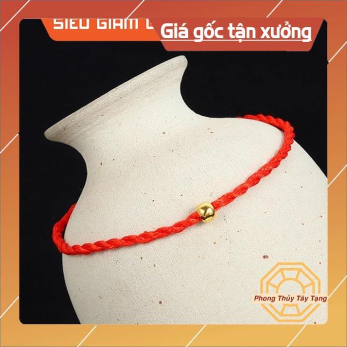 Vòng tay chỉ đỏ may mắn phong thủy  handemade nam nữ mix bi bạc, vàng, tỳ hưu, có màu đen