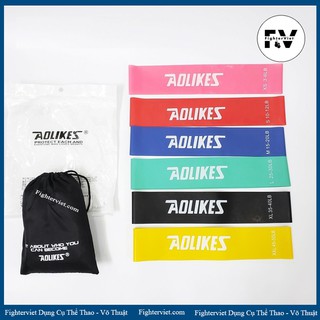 Dây miniband Aolikes Tập Mông Đùi Bộ 6 dây kháng lực cao su cao cấp