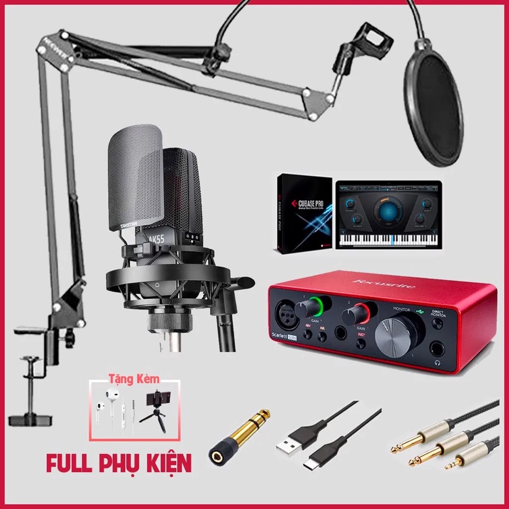 【Chính hãng】COMBO thu âm Focusrite Scarlett Solo (Gen 3) Micro thu âm Takstar TAK55- BẢO HÀNH 1 đổi 1 trong 12 tháng