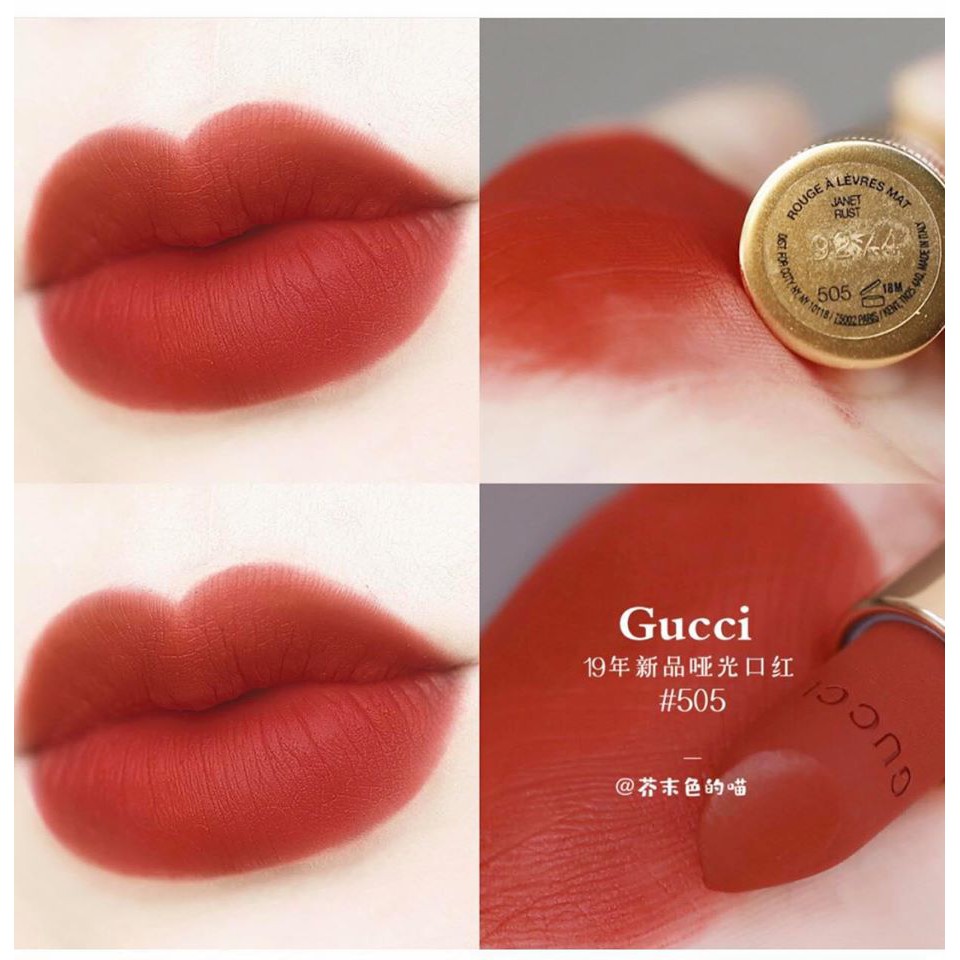 (AUTH) Son Gucci Matte màu 505 Đỏ Đất