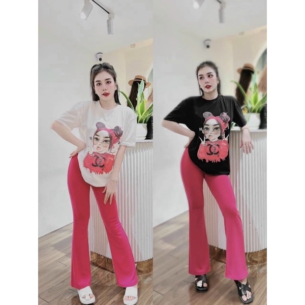 SET QUẦN ỐNG RỘNG CÔ GÁI  HÌNH THẬT A1