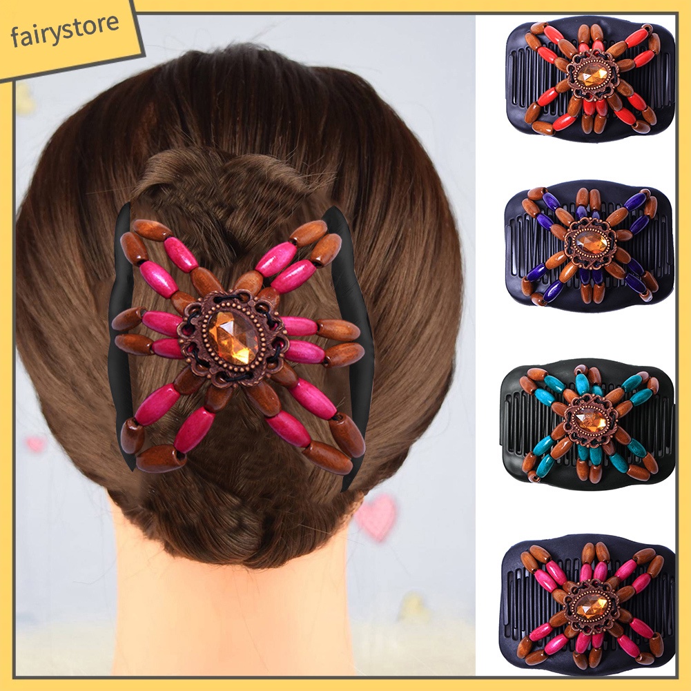 Lược Cài Tóc Đính Hạt Phong Cách Retro Thời Trang Cho Nữ