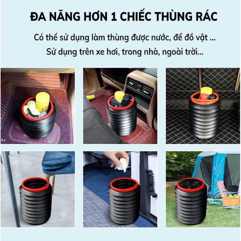 THÙNG RÁC GẤP GỌN TRÊN Ô TÔ DUNG TÍCH 4L