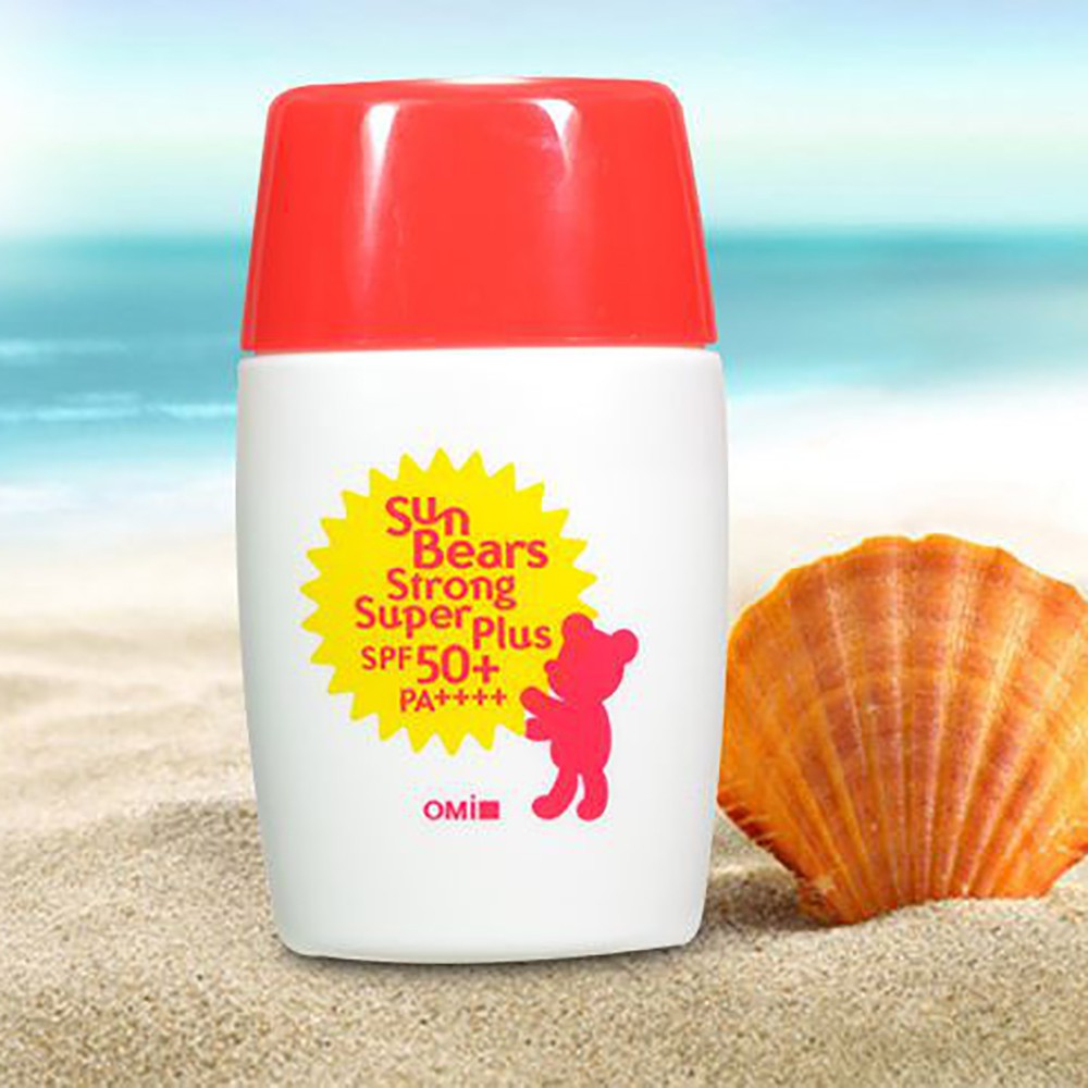 KEM CHỐNG NẮNG OMI SUNBEAR SPF50+/PA++++ CHO BÉ VÀ NGƯỜI LỚN (ĐỎ VÀ XANH) 30GR - HÀNG NHẬT NỘI ĐỊA