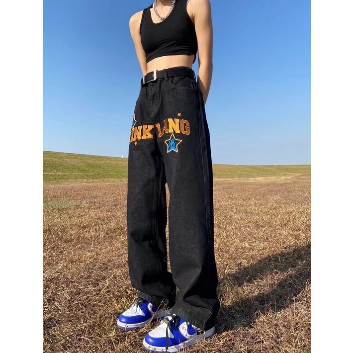 quần jean ống rộng đồ đôi thời trang quần jean nam cao cấp phong cách Hàn Quốcquần jean nữ chất đũi cao cấp quần baggy jean trẻ tuổi retro quần jean nam ống đứng