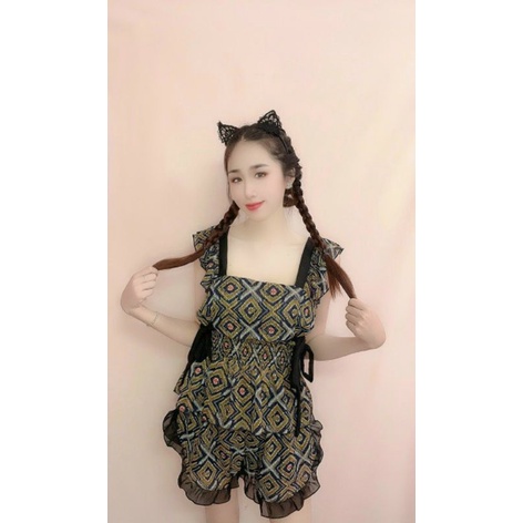 Đồ bộ mặc nhà dễ thương chất vải voan mềm mát cho nữ