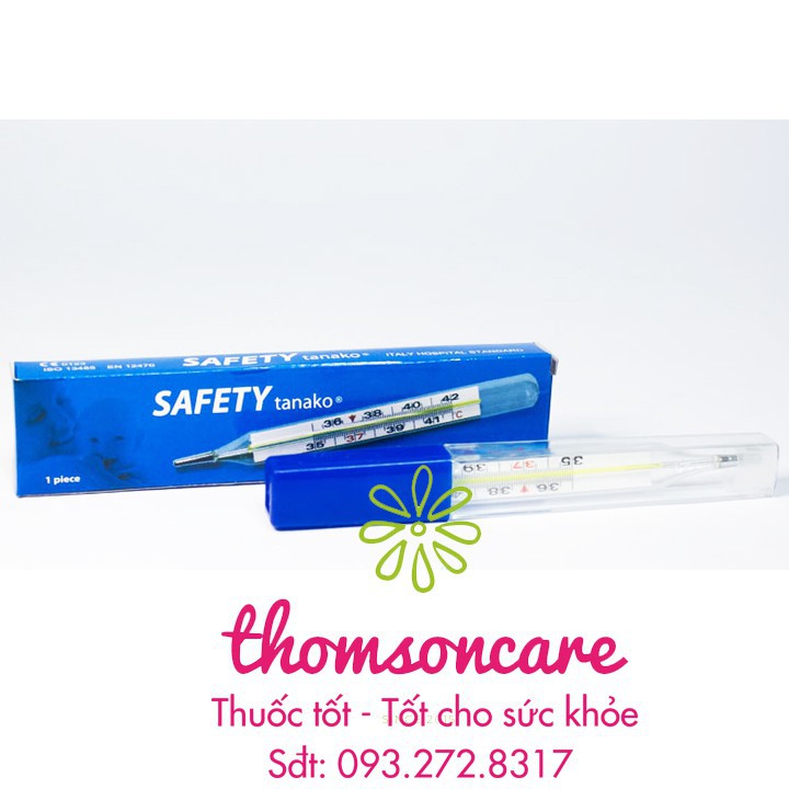 Nhiệt kế thủy ngân Safety - cây đo nhiệt độ kẹp nách, kiểm tra thân nhiệt bị sốt, chính xác