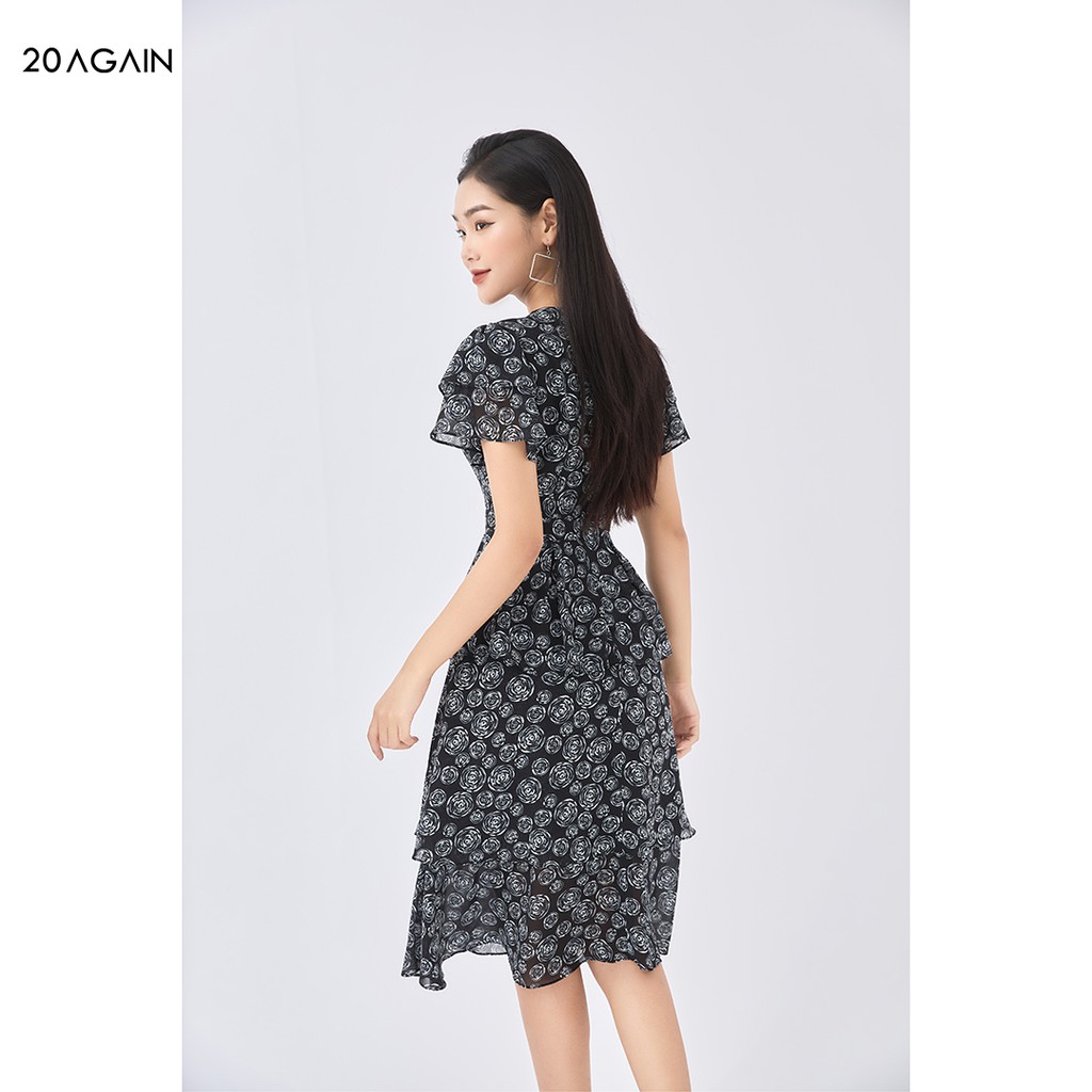 [Mã WABR0101 giảm 10% đơn 99K] Đầm xòe hoa hồng 20AGAIN sang trọng thanh lịch DEC0100 | BigBuy360 - bigbuy360.vn