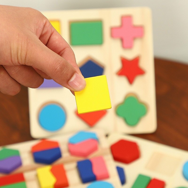BẢNG GHÉP HÌNH HỌC BẰNG GỖ, GIÁO CỤ MONTESSORI ĐỒ CHƠI KHOA HỌC