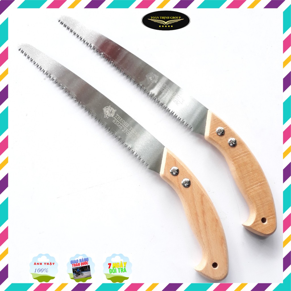 Cưa Gỗ Cầm Tay Hiệu TIGER 270mm Cán Gỗ, Cưa Gỗ Lưỡi Thép - Lưỡi Hợp Kim Siêu Bén