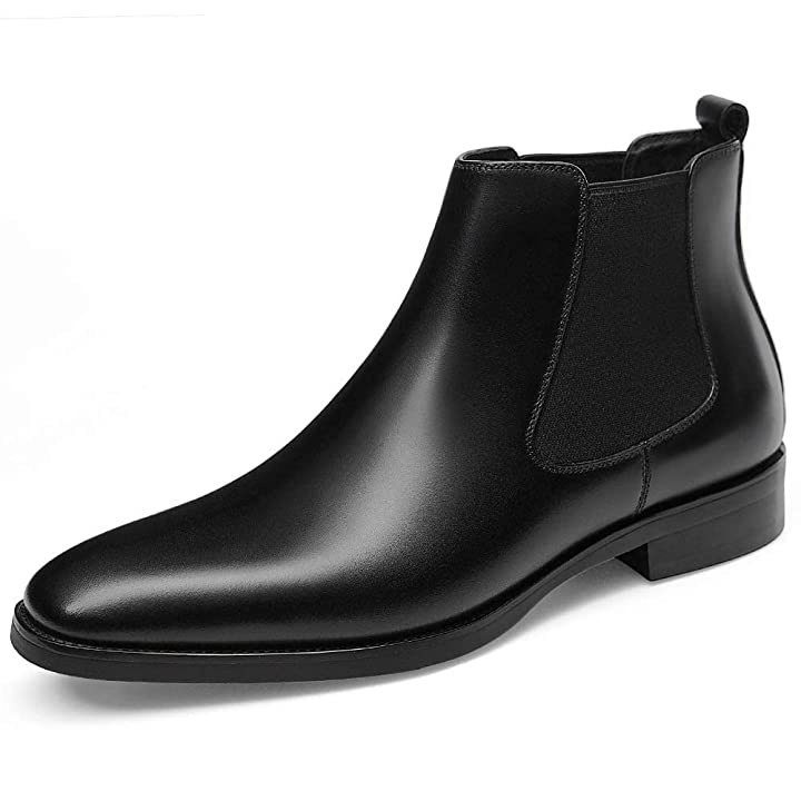 Giày chelsea boot da thời trang Inichi I1071 da lì chống nhăn, có khâu đế