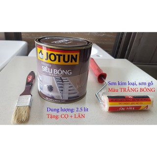 [TẶNG CỌ VÀ LĂN] Sơn kim loại, sơn gỗ, trắng bóng, Jotun Essence bền màu, chịu đựng thời tiết tốt, 2.5 lít