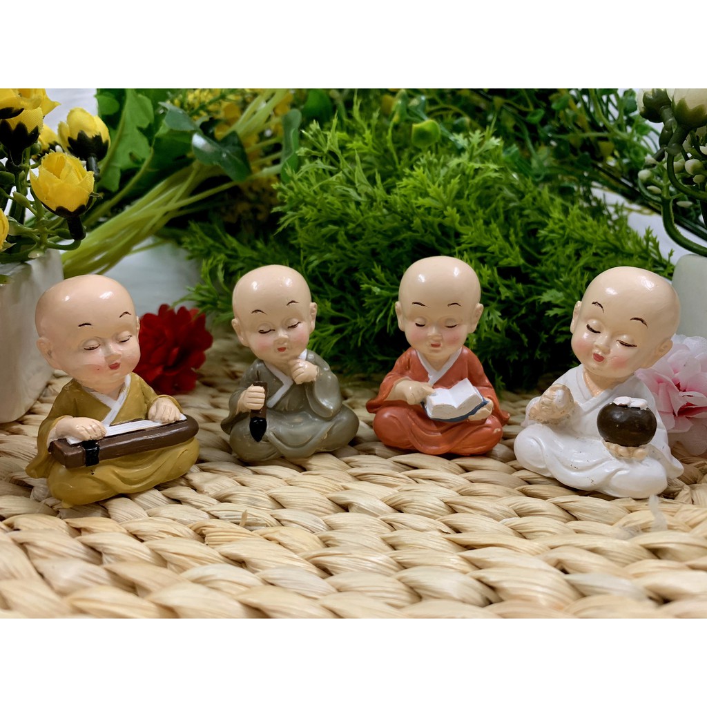 Bộ 4 tượng chú tiểu cầm kỳ thi họa ( Mẫu độc quyền )