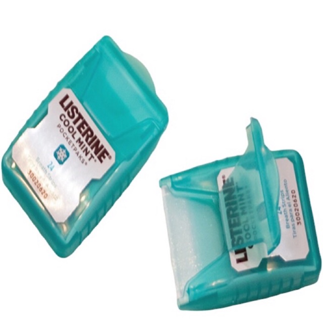 Miếng ngậm thơm miệng Listerine Pocketpaks hộp 3 vỉ 72 miếng