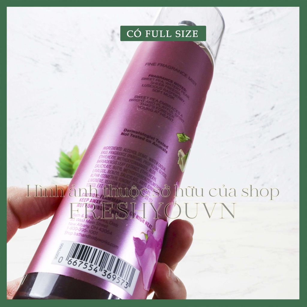 Sweet Pea - Xịt thơm toàn thân body mist khác Bath & Body Works - fresh you