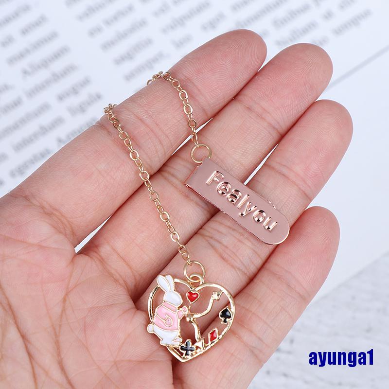 1 Thẻ Đánh Dấu Sách Hình Thỏ Bằng Kim Loại