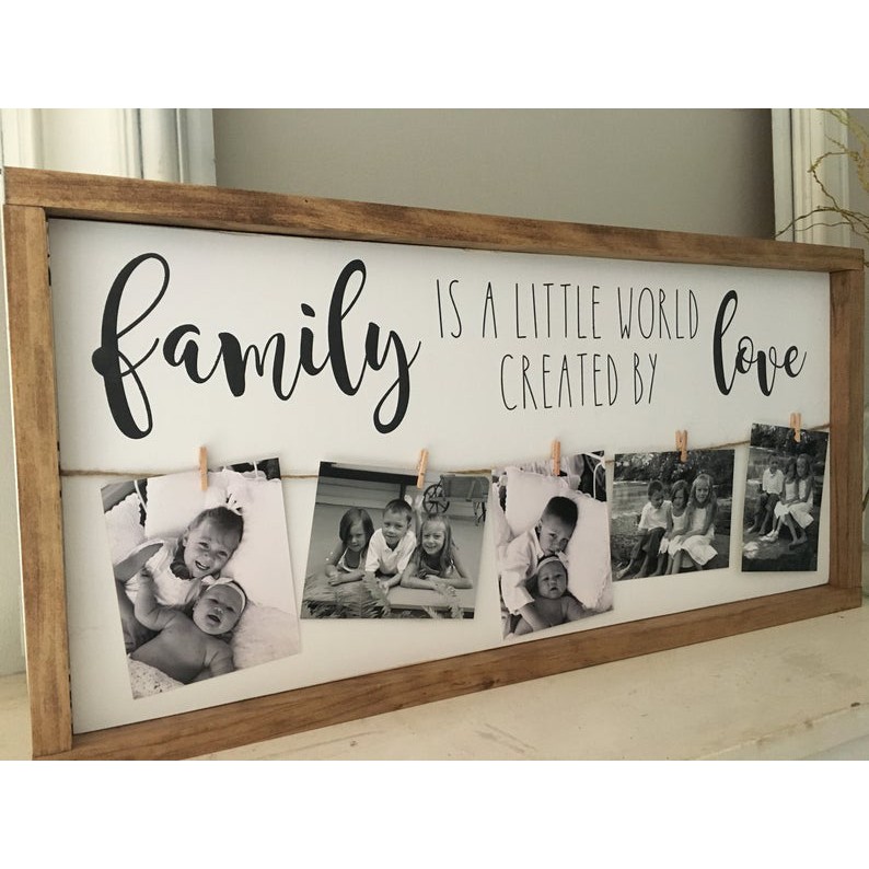 Khung treo ảnh decor trang trí FAMILY treo tường phong cách Vintage