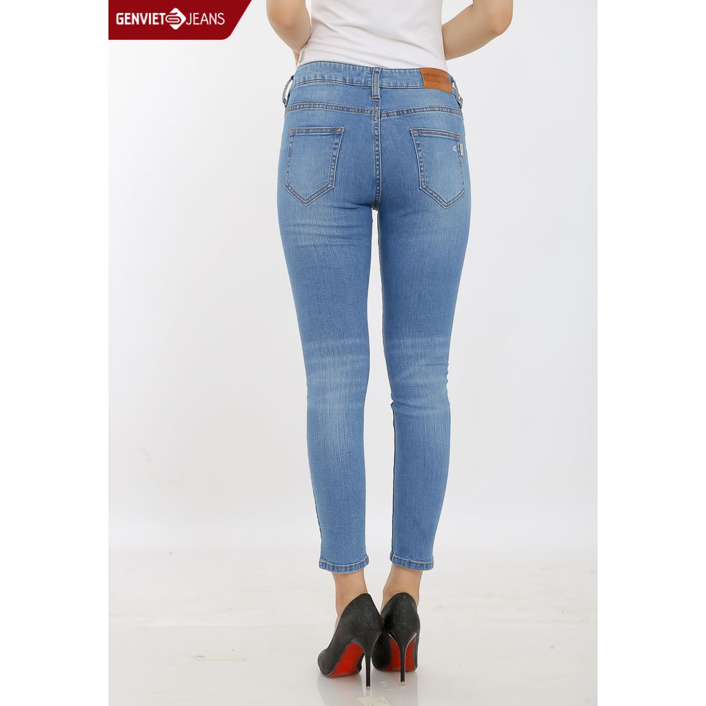 [Mã WABR151B giảm 10% tối đa 50k đơn từ 250k] Quần lửng Jeans Nữ TQ202J600 GENVIET