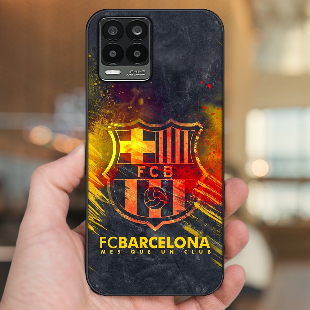 Ốp lưng Realme 8, 8 Pro viền đen in hình Barcelona Barca