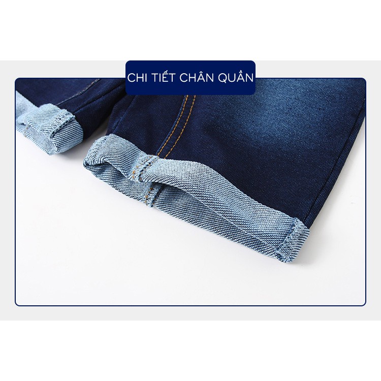 Quần Jean cho bé WELLKIDS quần short Jean chất bò mềm mại hàng xuất Âu Mỹ