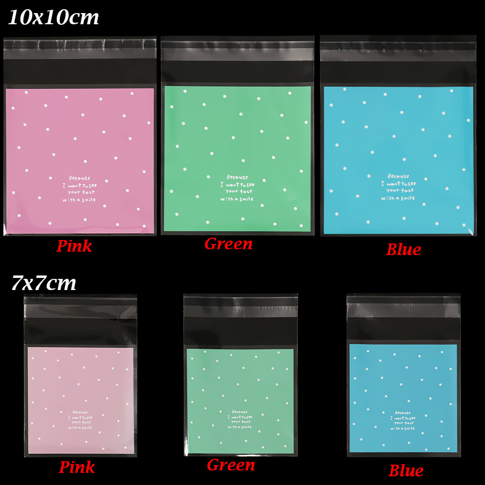 Bộ 100 Túi Đựng Bánh Quy Họa Tiết Chấm Bi Cho Tiệc Cưới/ Năm Mới