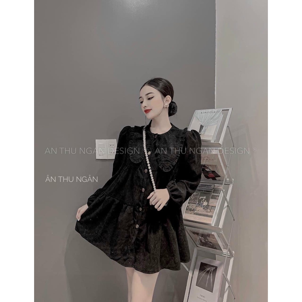 Đầm váy nữ babydoll cổ bèo đơn giản siêu xinh, cute dành cho các nàng yêu đi chơi, dự tiệc