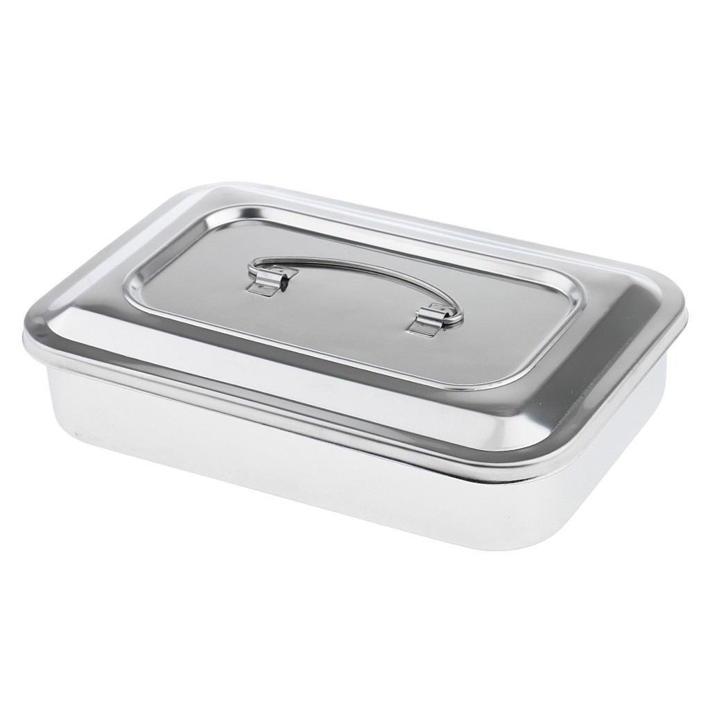 Hộp Thép Đựng Dụng Cụ Phẫu Thuật Có Nắp Đậy Tiện Dụng #B