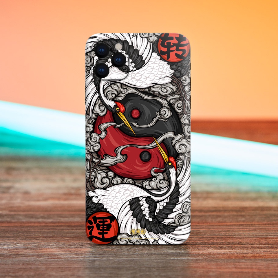 Miếng Dán Skin Điện Thoại In Hình Âm Dương Cho Ip 6/ 7/ 8/ X/ XS/ 11/ 11 Pro Max Và Các Dòng Máy Android