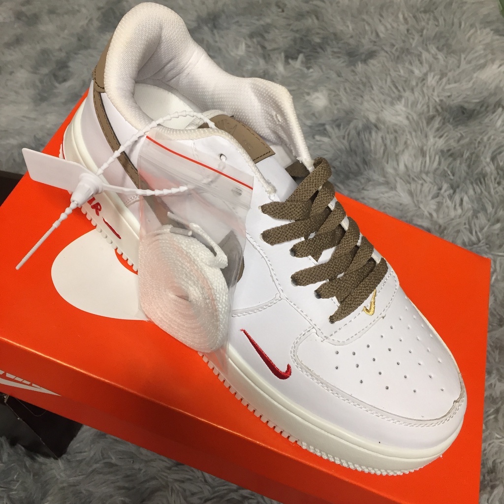 Giày thể thao nike_AF1 vệt nâu, Giày sneaker air force 1 low premium white brown nam nữ cực chất hot 2021 | BigBuy360 - bigbuy360.vn