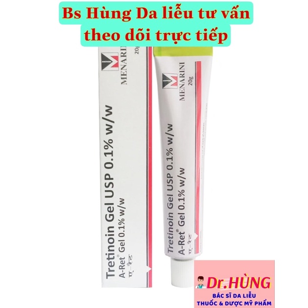 ✅ TRETINOIN ARET 0.1% , 0.05% , 0.025% 20g GIẢM MỤN MỜ THÂM CHỐNG LÃO HÓA