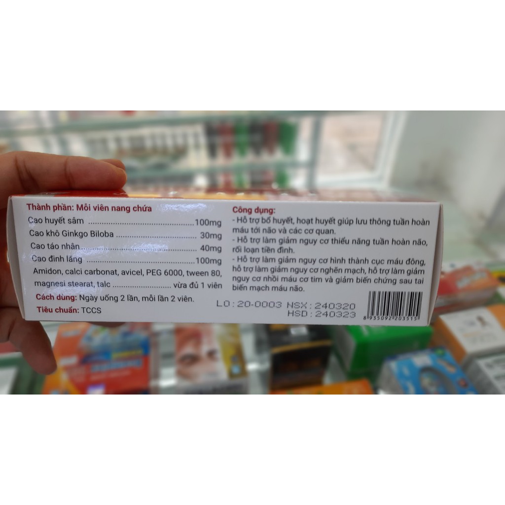 Tuần hoàn não HOẠT HUYẾT NAM DƯỢC-BỔ HUYẾT-AN THẦN