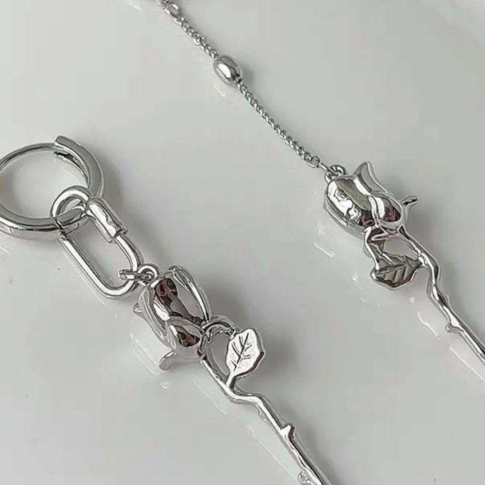 Bông Tai Dáng Dài Hình Hoa Hồng Phong Cách Retro Thời Trang Cho Nữ