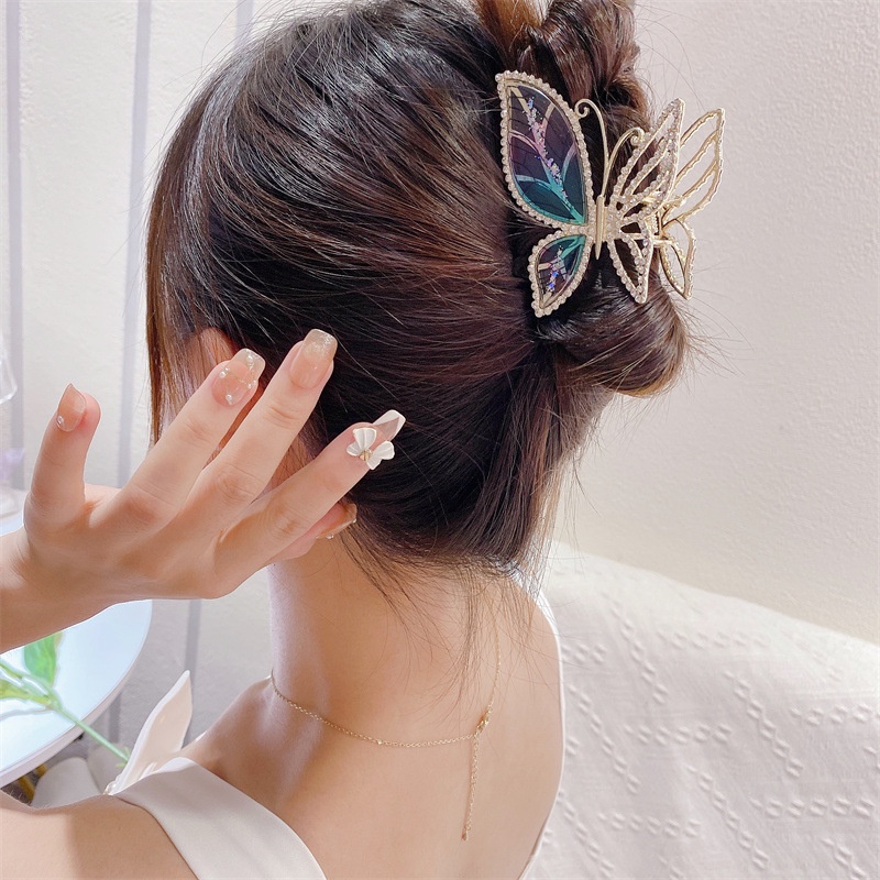 Haimeikang Kẹp Tóc Hình Bướm Đính Đá Thời Trang Cho Nữ