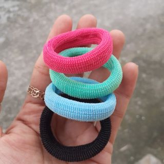 Túi 48 thun cột tóc màu/đen cở nhỏ bản 1cm (Hàng Việt Nam,có mùi)