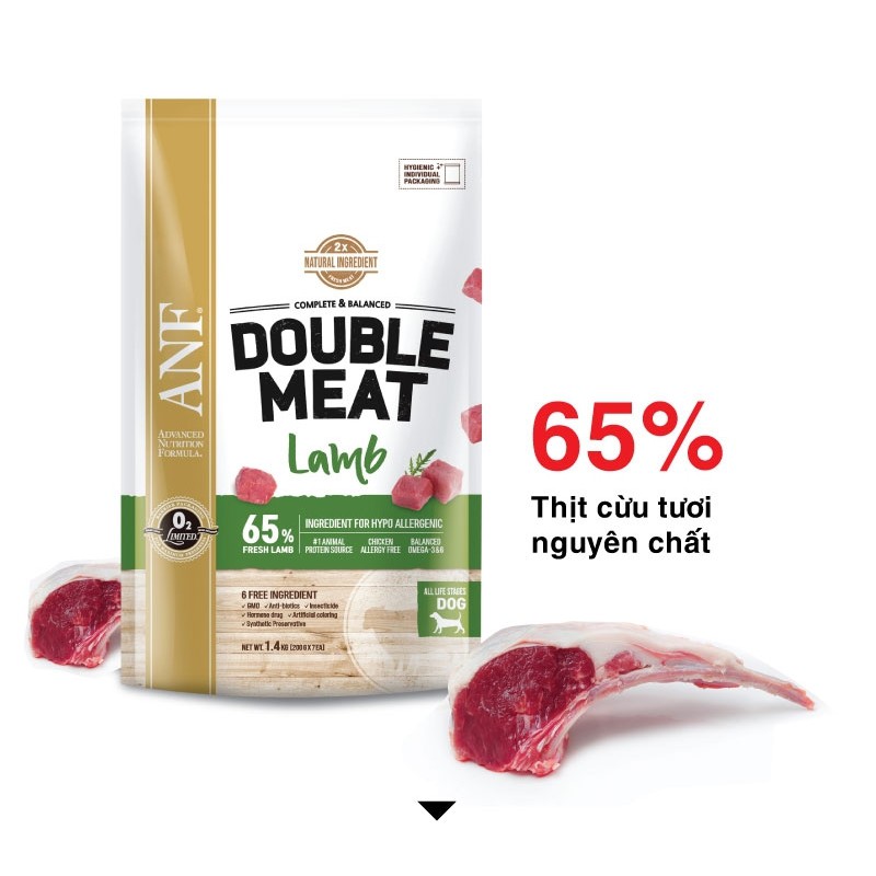 [200g] THỨC ĂN CHO CHÓ DOUBLE MEAT VỊ BÒ + CÁ HỒI