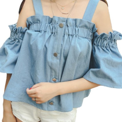 (TỐI ĐA 48KG) Áo trễ vai tay ống loe điệu đà- nữ tính chất đẹp | BigBuy360 - bigbuy360.vn