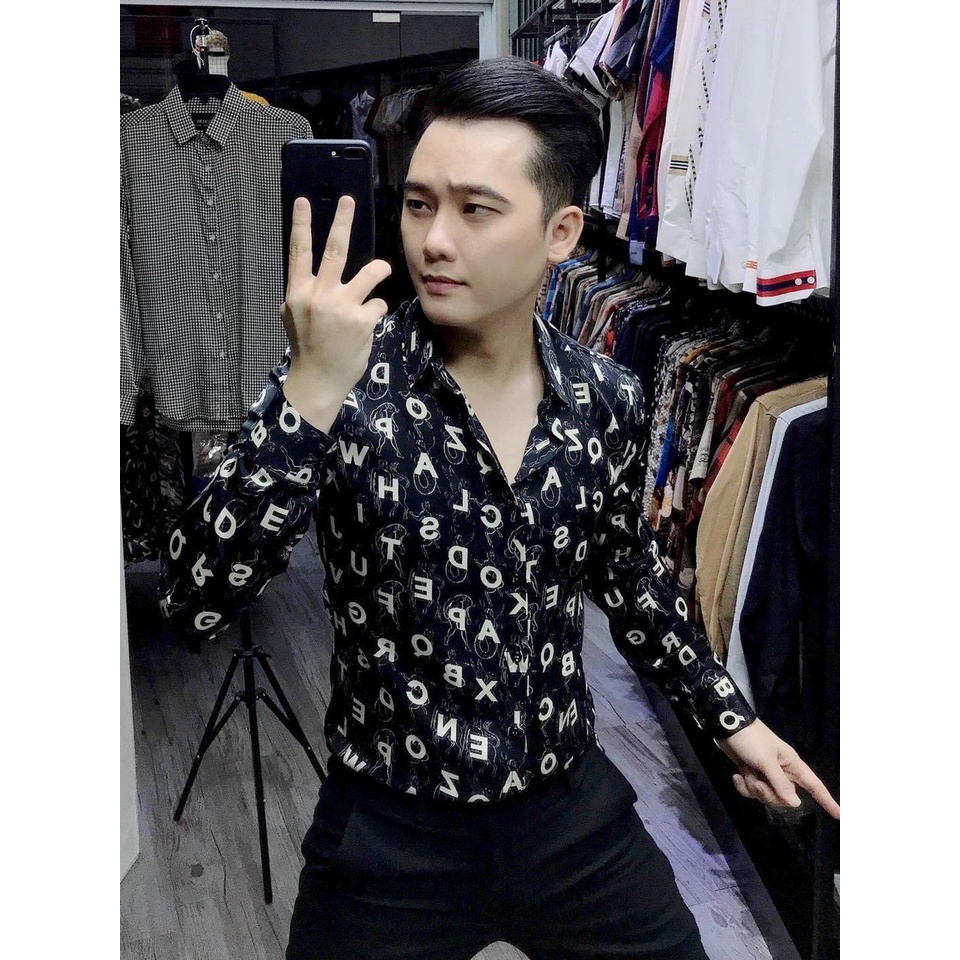 Áo sơ mi nam nữ họa tiết cao cấp vải lụa thái xịn siêu co dãn mẫu mã mới nhất Phuongnamshop20 04t