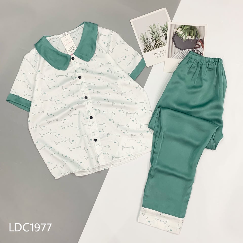 Đồ bộ Pijama cổ sen lụa mango cao cấp