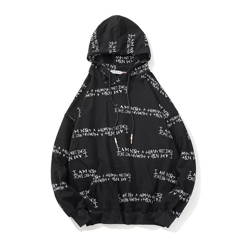 Áo Hoodie Unisex IN CHỮ [ ĐEN-TRẮNG]