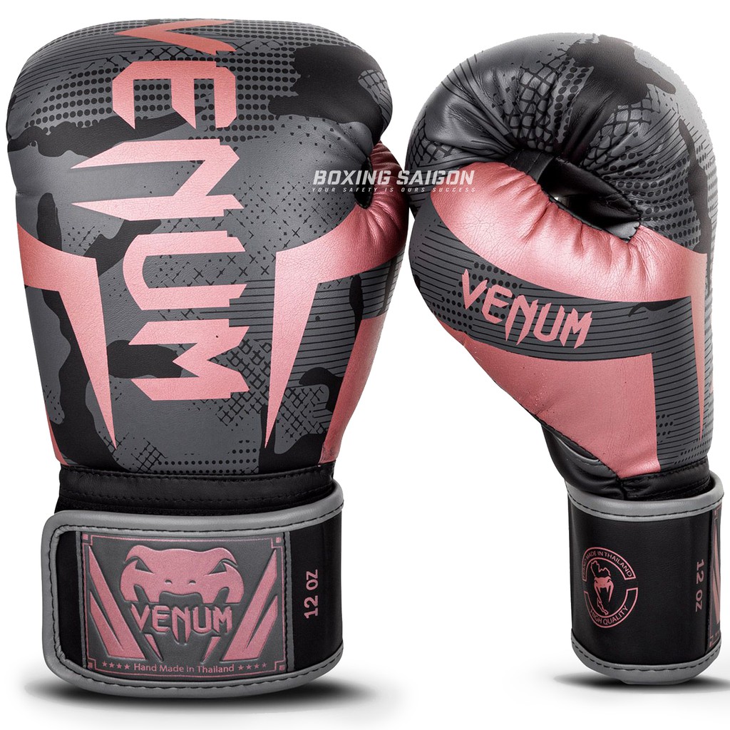 Găng tay boxing Venum Elite chính hãng - Black/Pink/Gold