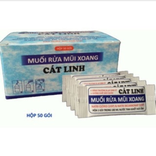 Hộp 50 gói Muối Rửa mũi Xoang Cát Linh ( có mẫu mới )