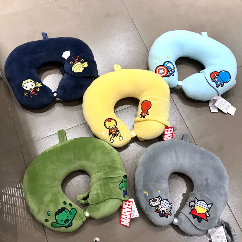 Gối Tựa Cổ MINISO Hình Siêu Anh Hùng MARVEL HULK IRON MAN THOR CAPTAIN AMERICA