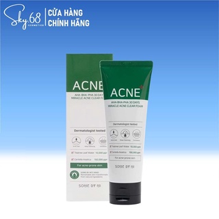Sữa Rửa Mặt Giảm Mụn Some By Mi AHA-BHA-PHA 30 Days Miracle Acne Clear Foam 100ml