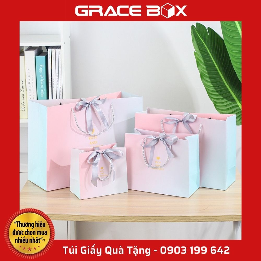 Túi Giấy Quà Tăng Tình Yêu Siêu Ngọt Ngào - Màu Hồng - Siêu Thị Bao Bì Grace Box