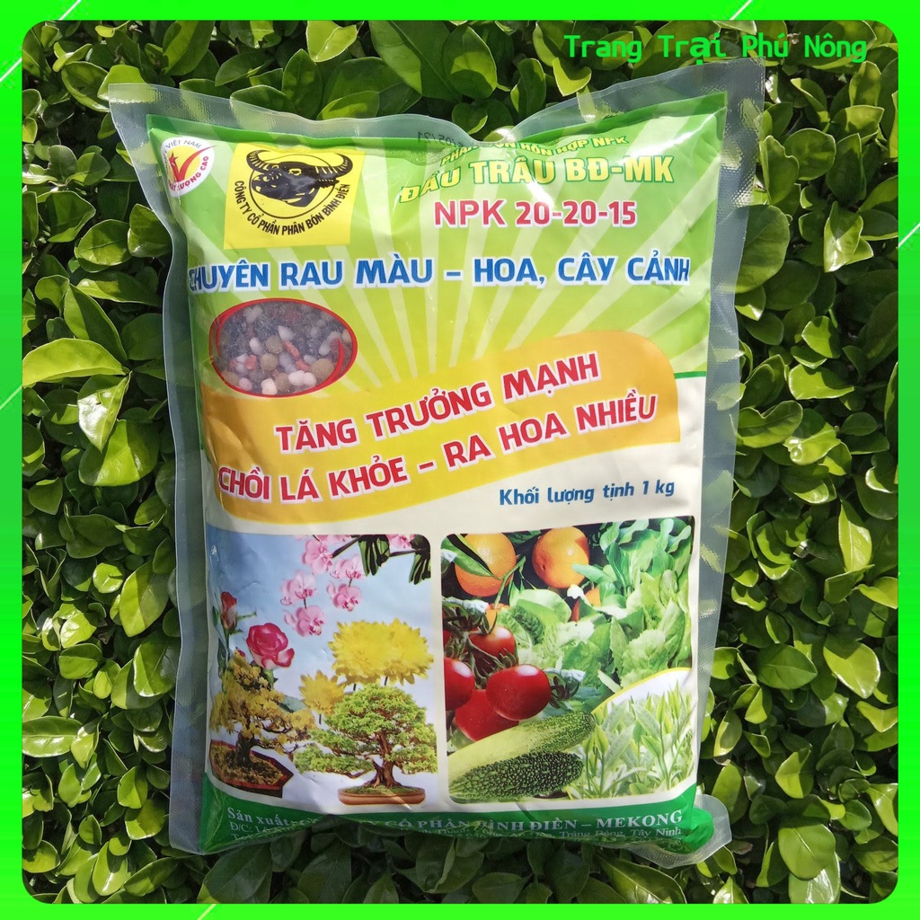 Phân Bón Đầu Trâu MK Cao Cấp NPK 20-20-15 - Gói 1kg