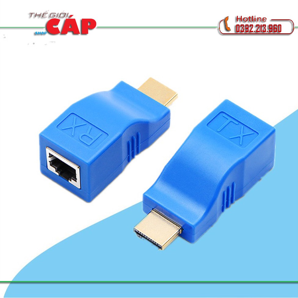 Đầu chuyển đổi HDMI Extender To LAN 30M cat-5e/6 cable (Hộp Vàng)