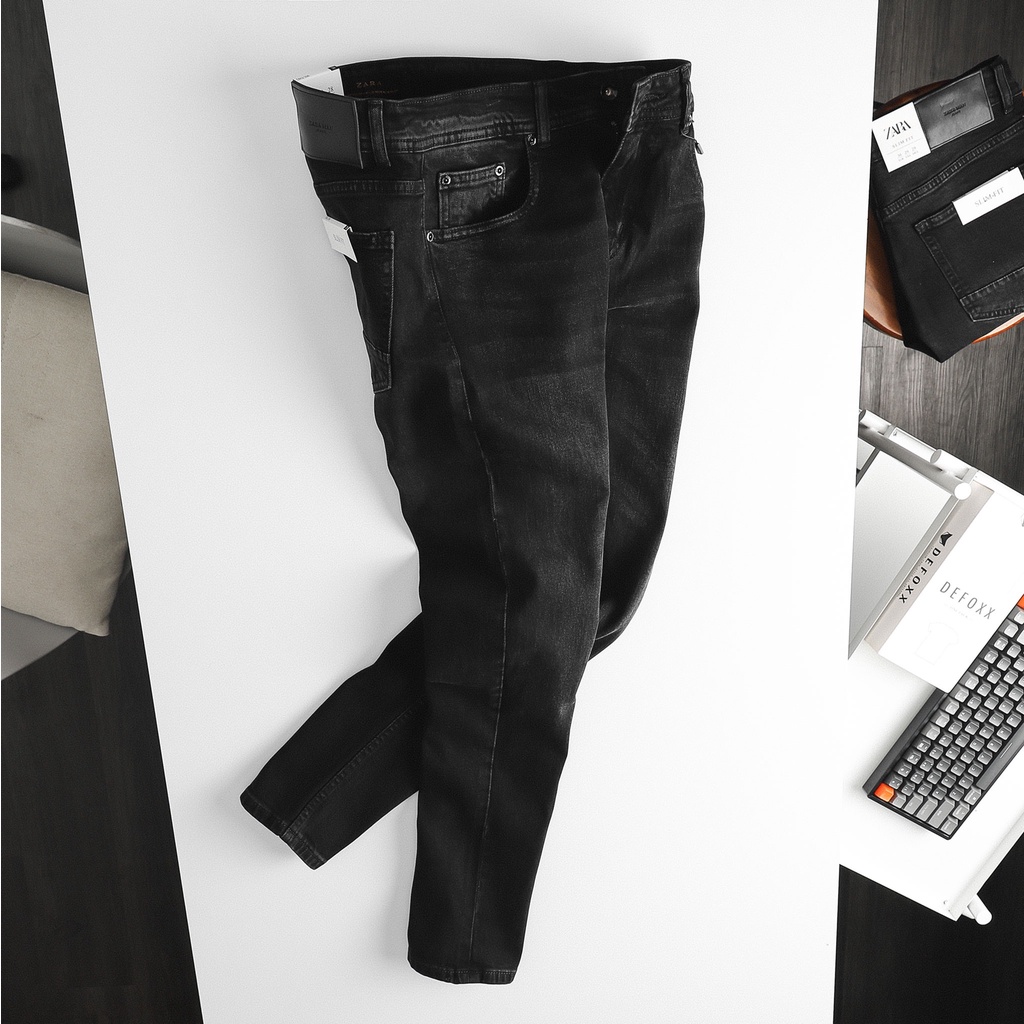 Quần Jean nam ZR xám đen(Form Slimfit,chất vải co dãn,ống quần 15-18cm,hàng VNXK) 2108 | BigBuy360 - bigbuy360.vn