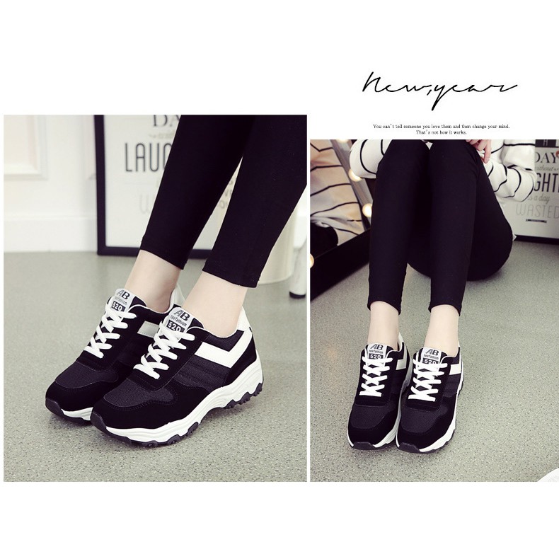 giày thể thao nữ 3 màu xám đen hồng | BigBuy360 - bigbuy360.vn