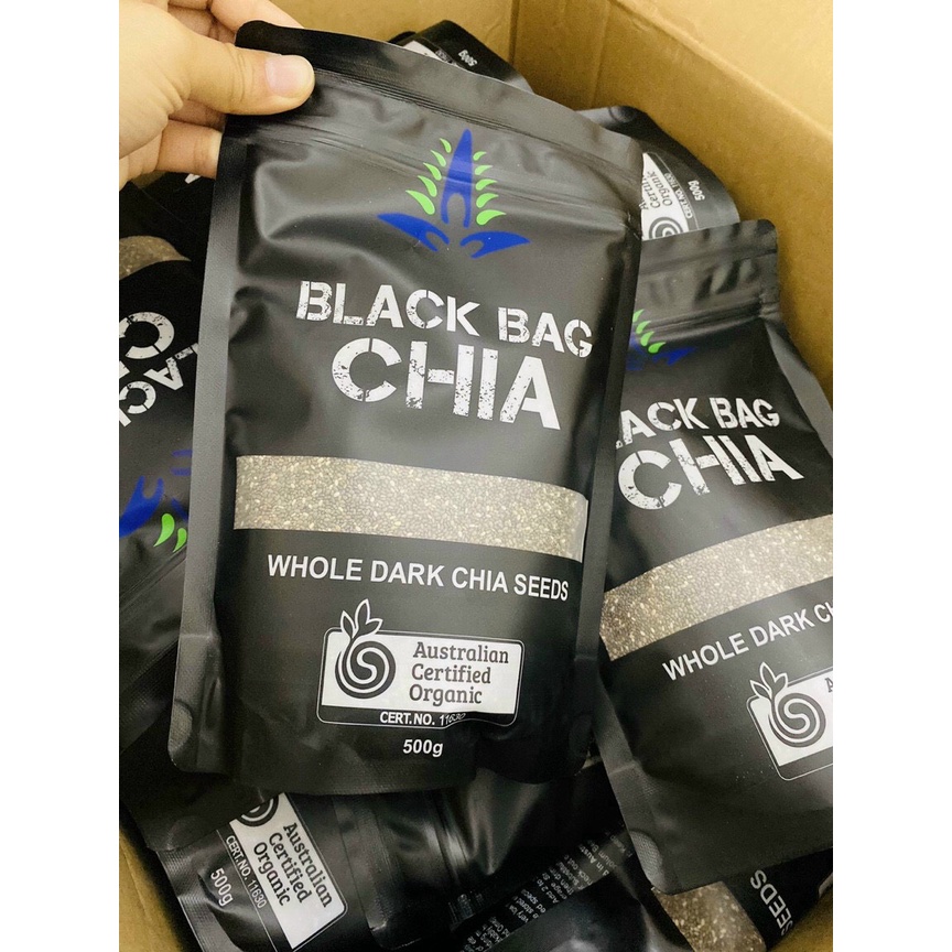 [DATE MỚI] Hạt chia đen Úc Black Bag CHIA - Chia Úc 1KG Absolute Organic hữu Cơ