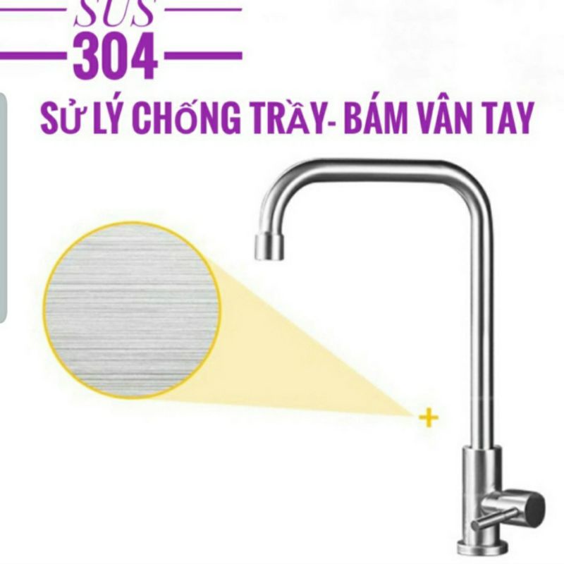 [Bảo hành 2 năm}Vòi  chậu rửa chén bát chuần inox dụng cụ nhà bếp Sus 304 cao cấp - Yobomall